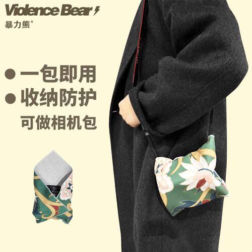 固定贴魔术相机懒人自粘布化妆包大容量可爱猫咪狗狗暖色系百贴布