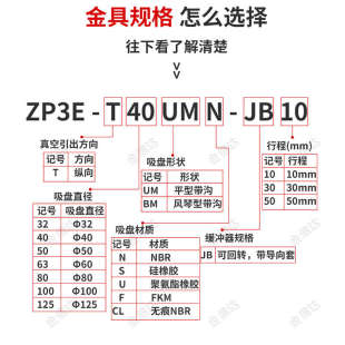 100 工业机械手重载真空吸盘ZP3E 125BMNJB10 T40