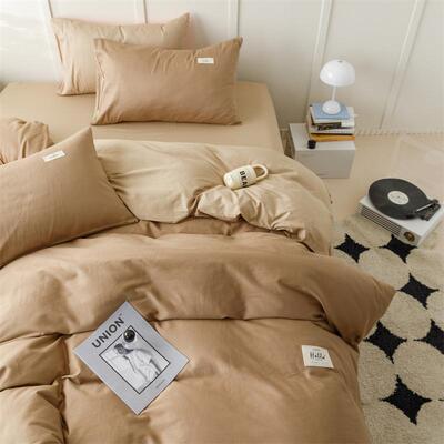 棉套简约纯床上生四件套纯色全棉床58037单被套被罩学宿舍三件南
