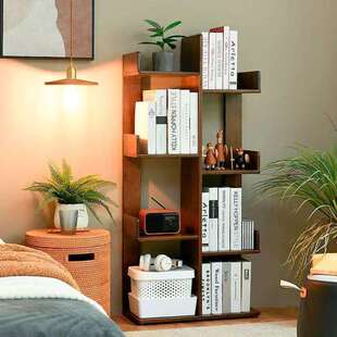 实木书架置物架SJ0187落地简室易花家用客厅卧约靠墙架简创意树形