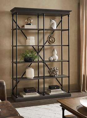书美式乡村复古铁艺柜意落地工业56087创展风示架置物架层架实木