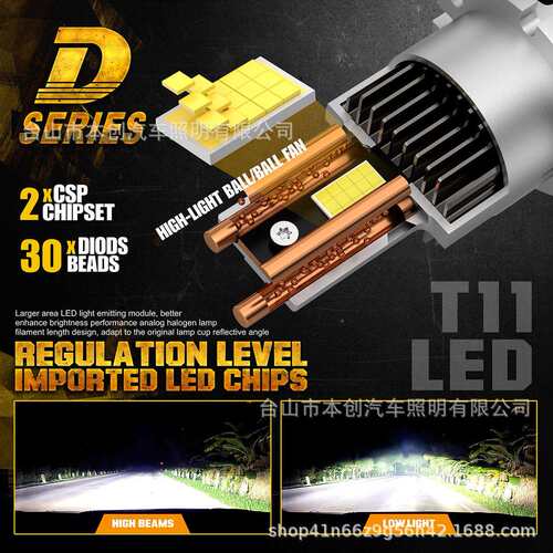 跨热销Y12高D境2S亮聚光直插一体式1:原D4S/D4R/车1灯D4S改装汽车