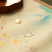 中风969茶香云双面防水茶席桌布古风国纱印染茶垫古朴禅意桌旗茶