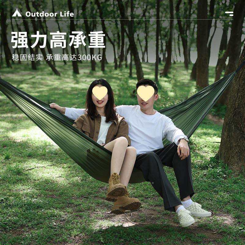 吊床户外降落伞布单双人防侧翻露营千夏季野室外尼859秋龙外掉床