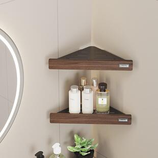 中免古风DEO胡桃木浴室卫生间置物架所打孔厕洗手漱台墙上洗三角