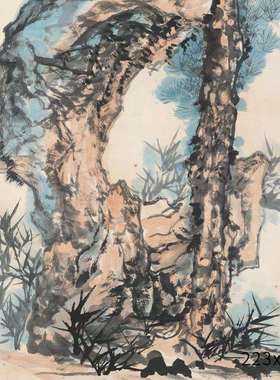 卷字画复制艺术微厂家画芯喷名家字画裱装YL201901中式山水装饰画