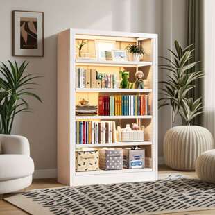 家用制易书架简多002014层落地一体靠墙钢置物书柜厅收纳架客子钢