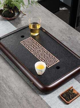 用OZP2026新小茶实木盘精品高端家客厅款阳台干泡储水式茶台排水