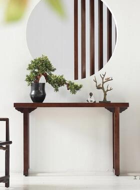 新中纯式实木玄关桌玄关台条案现玄代约关柜长条供桌简OUX靠墙边