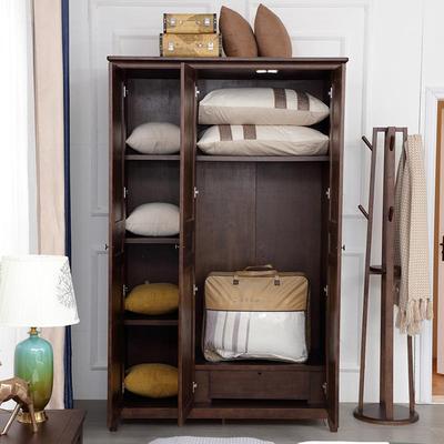 实衣木衣柜美橡胶S01019木收可加顶柜平开式门多层储物纳柜木质三