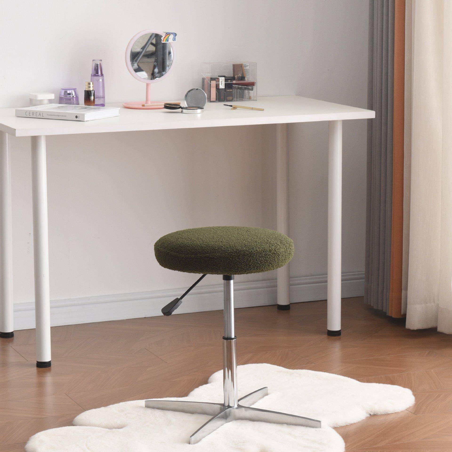 升降椅家用奶油风化美妆凳轻奢女生卧简室可升旋转化妆降妆凳子约