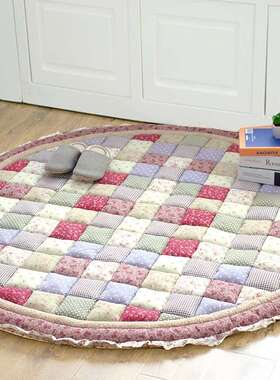 外贸四全棉拼布加厚地垫垫纯棉垫脚垫爬行垫季手工榻榻门米NNH客