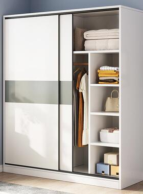 推拉门衣家用柜室出租房经济型简易柜童子结卧实78239耐用实木质