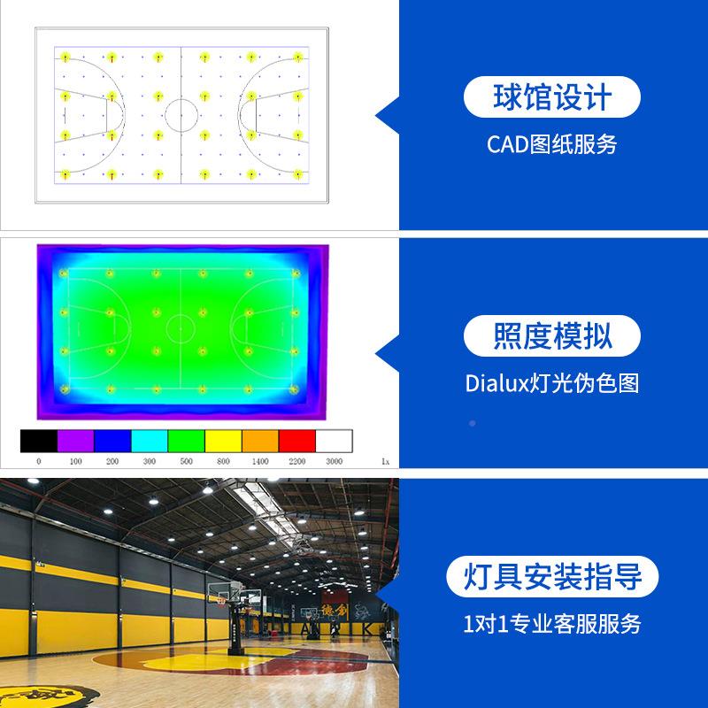LE乓D球眩馆专用灯室内体羽毛球馆乒场JFQ育馆照明灯防目篮球馆吊