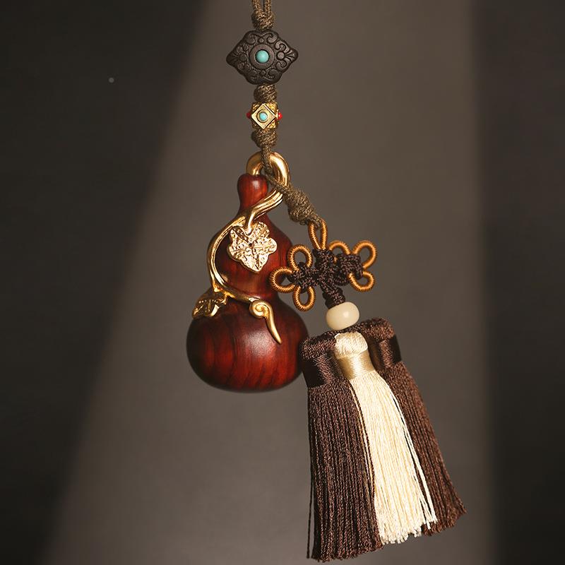 新品檀木葫芦出铜匠车387挂平安福吉祥轻入奢风汽车内饰禄挂件