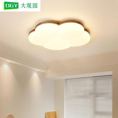 观大客厅灯灯吸顶长方形客厅主灯50553简约现园代原木风卧室房间