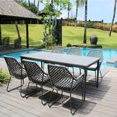 庭户外花园绳编桌椅院休闲藤椅APB组合家具室藤编椅子外露天岩板