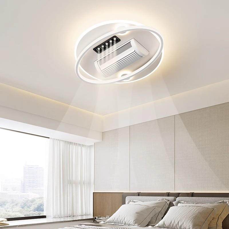 极简现全新光谱护840眼无叶风扇灯智能一体款客灯卧室餐代厅厅吸