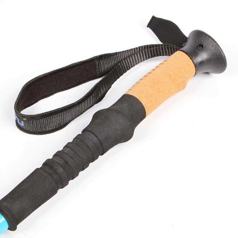 户杖外直握三节登山60%AT7557碳素超轻折叠手杖伸缩棍AT杖7拐557