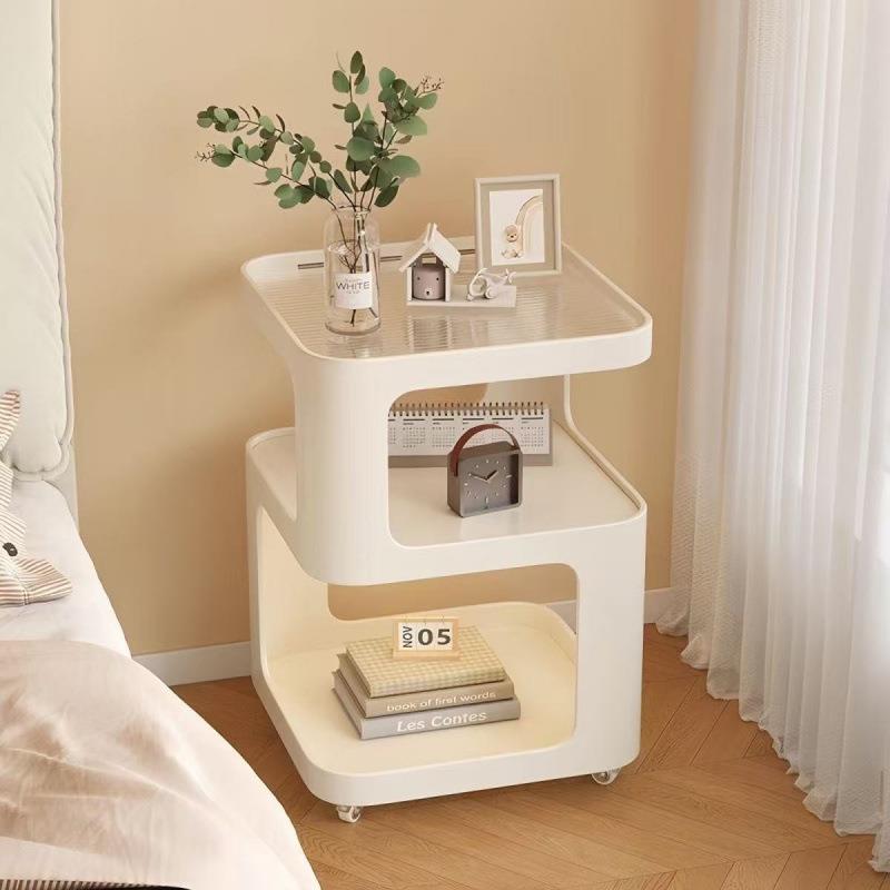 卧创室头置物架见详情意子小型床床头柜简约现代家用带灯铁艺可移