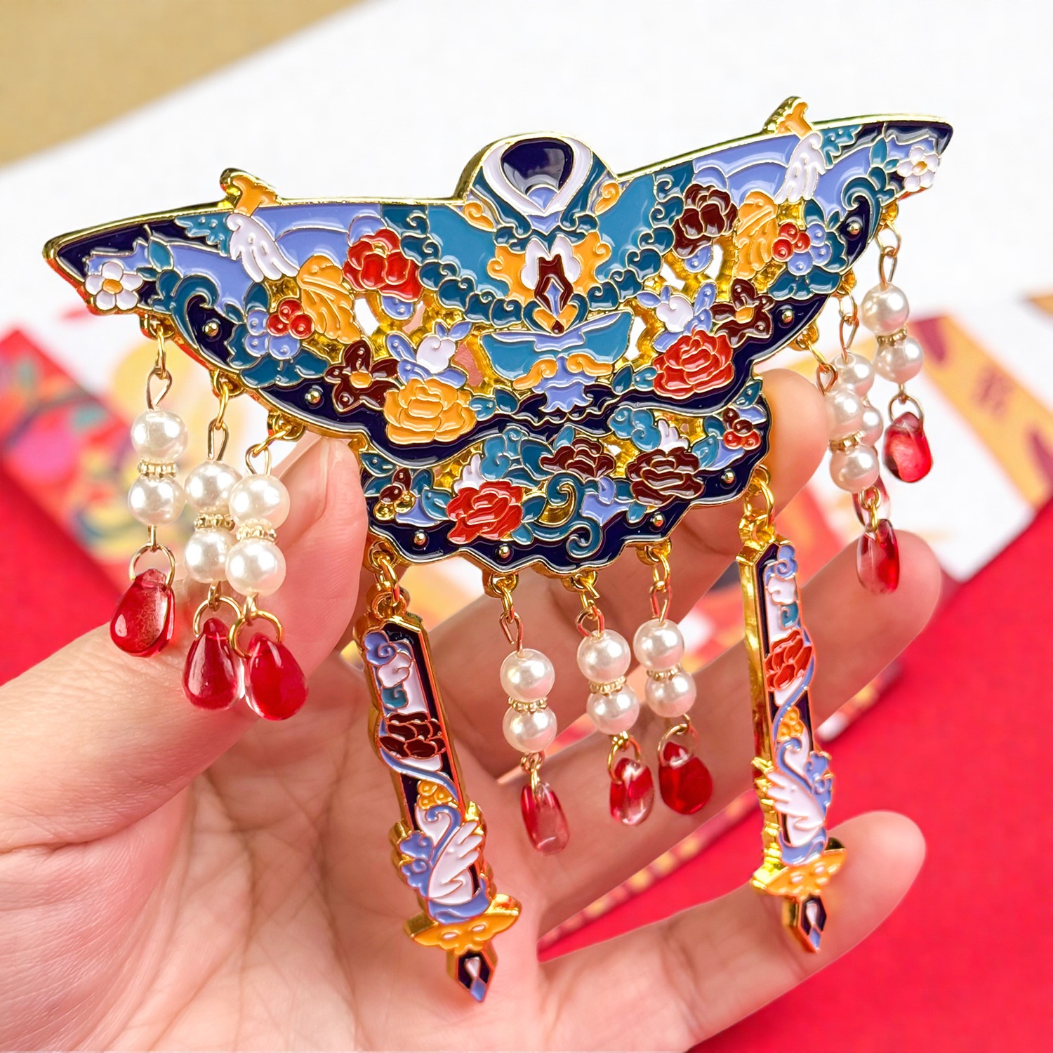 北京系列文创云肩流苏凤冠