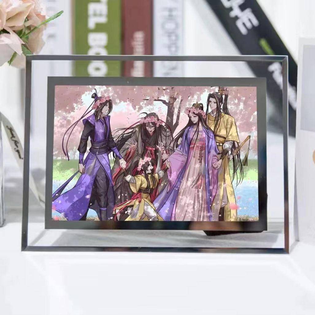 魔道祖师新水晶相框魏无羡蓝忘机周边摆台定制图片送朋友礼物