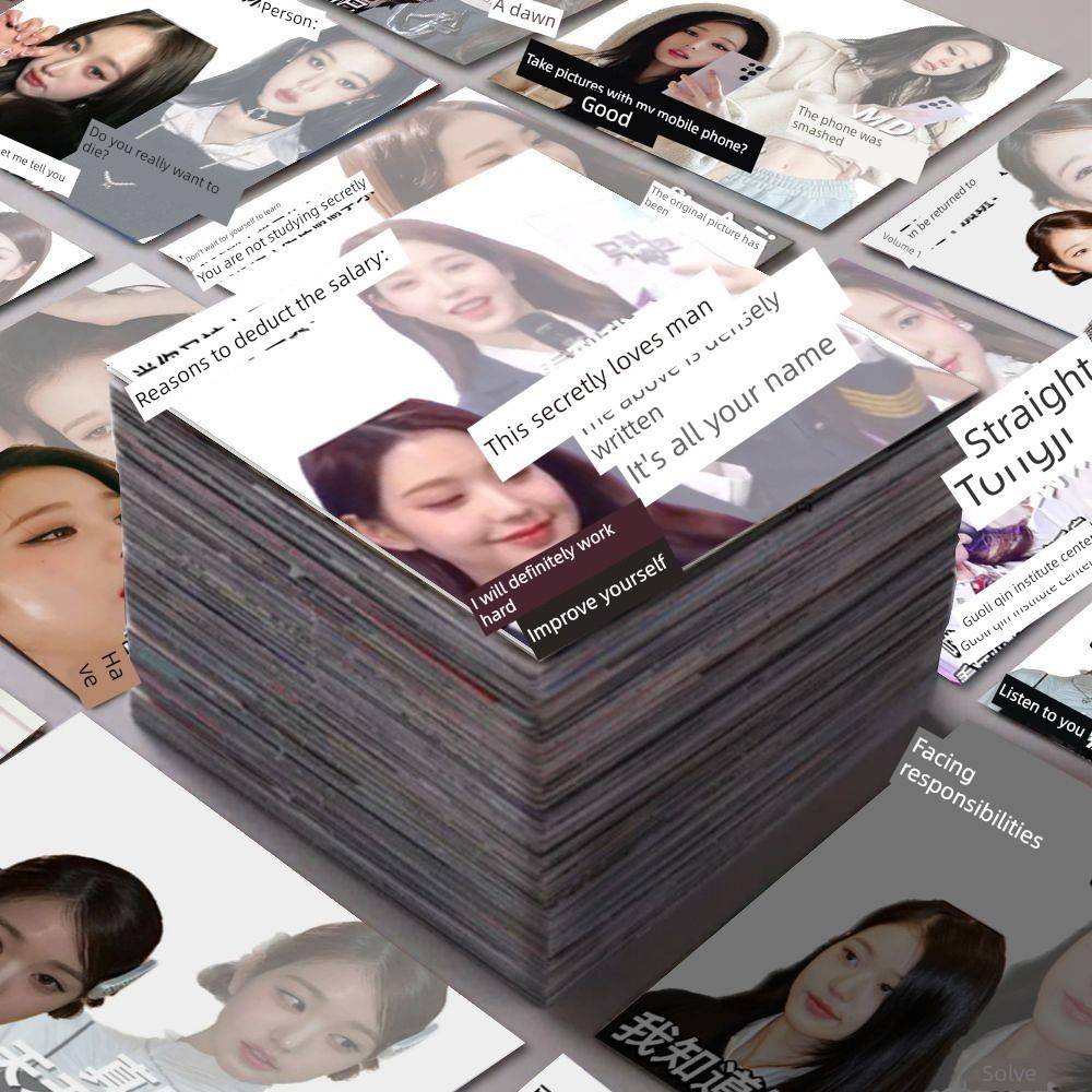 ins风高颜值女神Ive张元英贴纸表情包kpop小圆单人手机壳手帐贴画