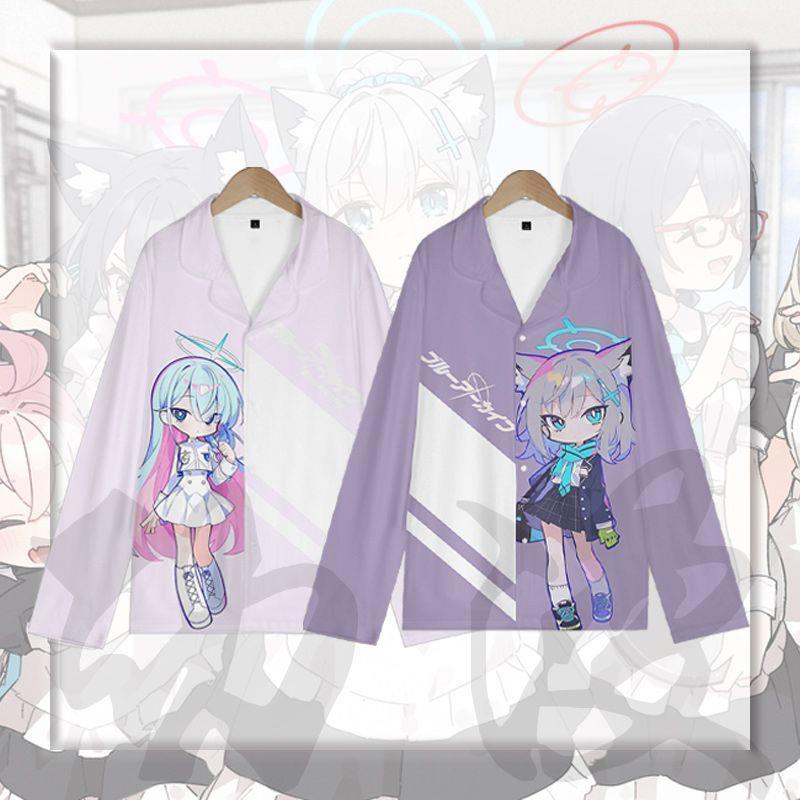 蔚蓝档案动漫周边新款长袖睡衣两件套二次元男女家居服套装情侣装