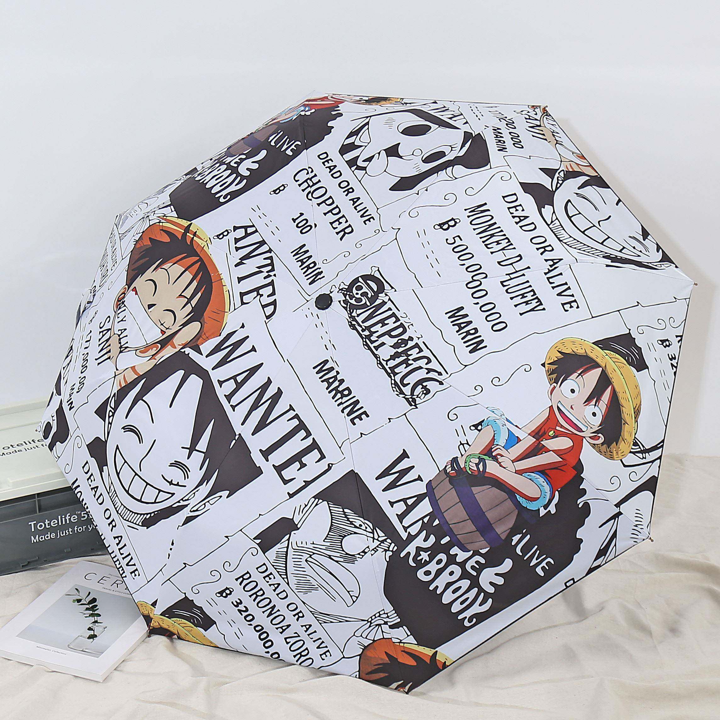 海贼王全自动雨伞晴雨两用美乐蒂多啦a梦折叠遮阳防紫外线防晒伞