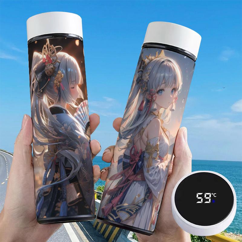 神里绫华周边智能保温杯大容量不锈钢便携高颜值测温度显示水杯