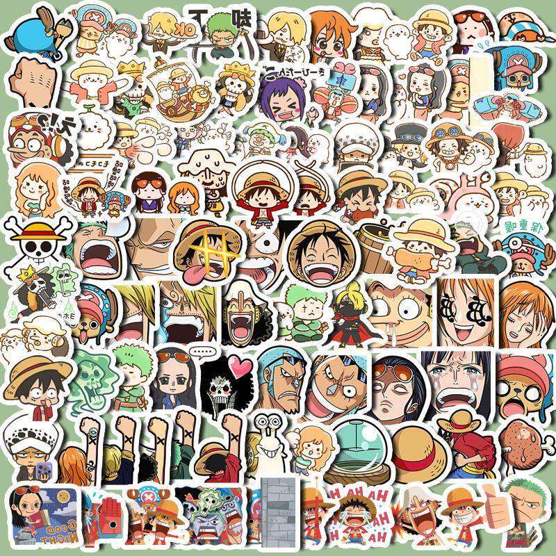 100枚海贼王可爱头像动漫贴纸手机保护壳笔记本diy装饰防水手账