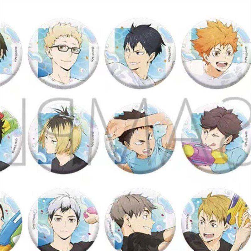 日本排球少年夏日玩水吧唧徽章影山日向研磨及川黑尾角名吧唧徽章