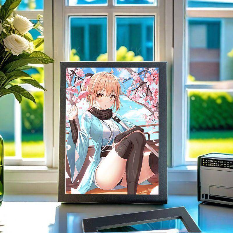 Fate Saber fgo黑贞动漫装饰画二次元周边木相框生日礼物桌面摆件