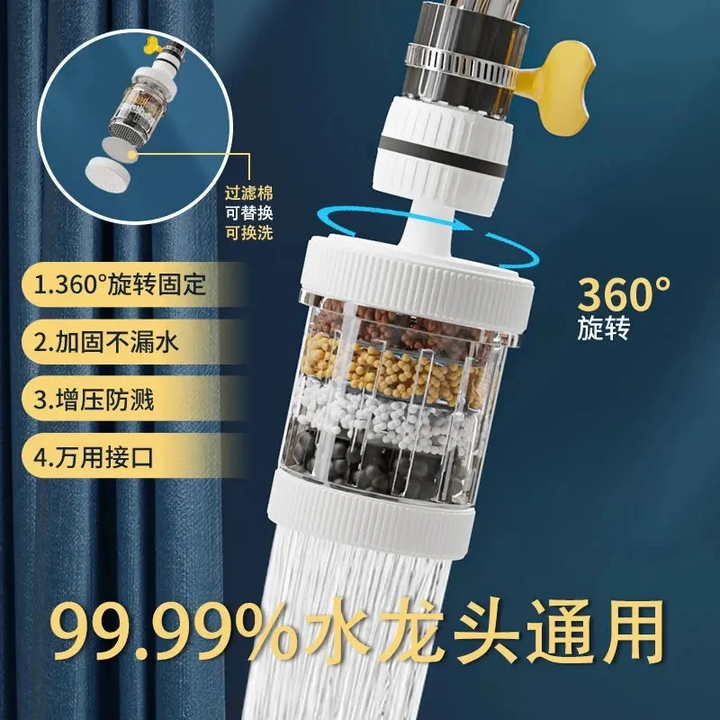 旋转水龙头防溅花洒旋转家用自来水万能可接口可拆洗过滤器滤水器