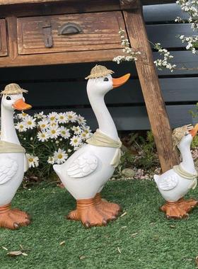 户外庭院彷真鸭子摆件草坪造景动物模型花园布置水池阳台景观树脂