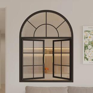 法式窗户覆古定制铁艺铝合金门窗上海圆弧老钢窗拱形窗格子窗落地