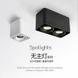 明装双头射灯led普瑞全光谱吸顶式斗胆灯客厅筒灯四头无主灯照明