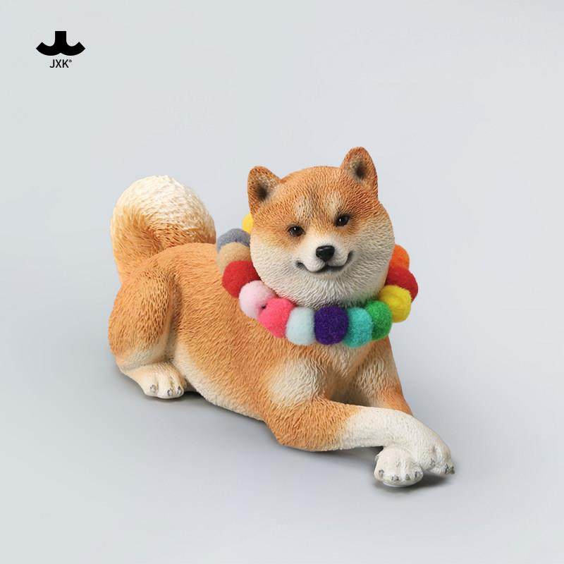 JXK 1/6柴犬模型仿真动物手办小狗周边玩偶车载装饰桌面摆件礼物