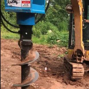 挖机改装螺旋钻机挖机动力头螺旋钻头挖改光伏打桩机 厂家现货