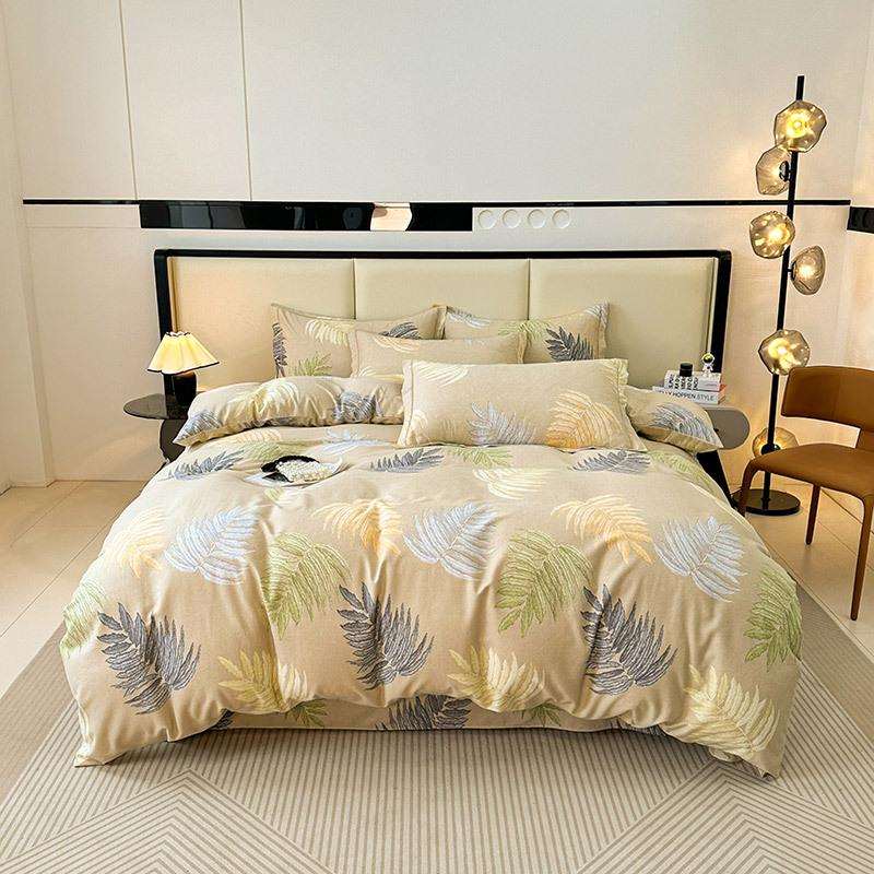 2024新款A类全棉加厚磨毛印花四件套 1.2床单款三件套被套150*200