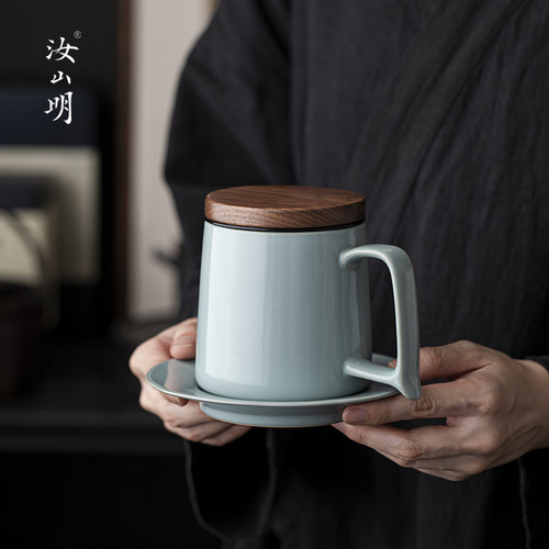 汝山明天青汝瓷茶杯抱朴办公杯
