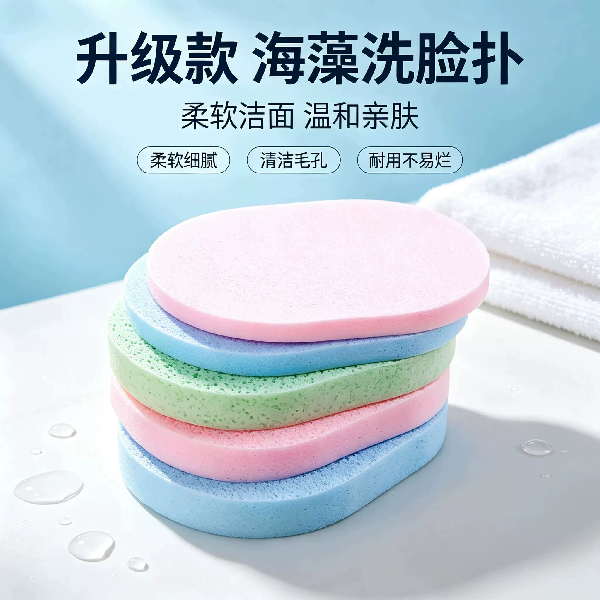 海藻洗脸扑柔软细腻干湿两用