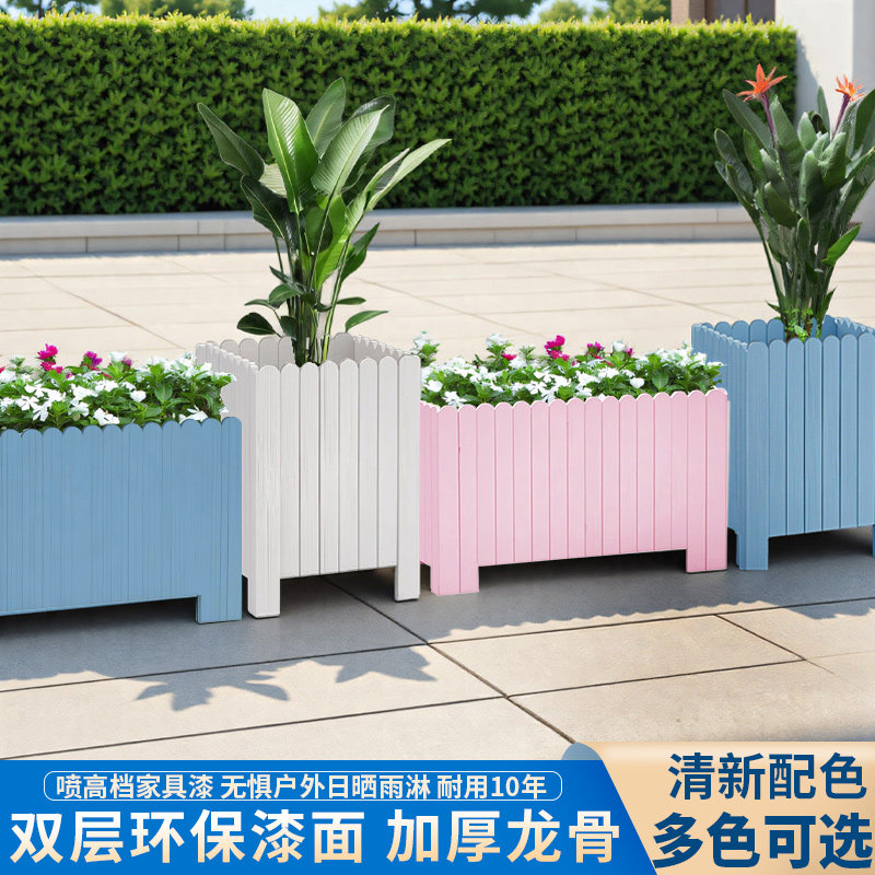 户外阳台防腐木花盆庭院长方形花槽花园种植箱室外造景专用盆景盆