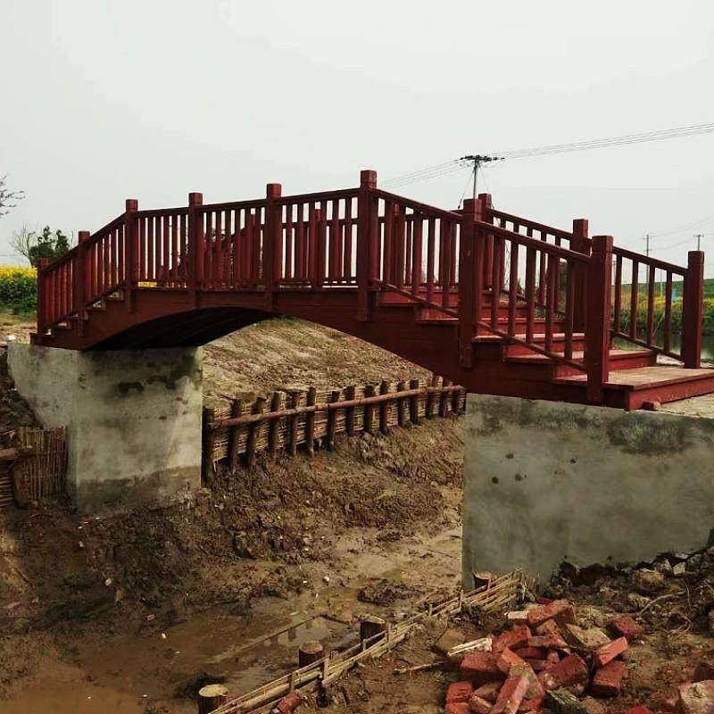 防腐木桥梁防腐木桥公园河道景观工程田园室外户外拱桥