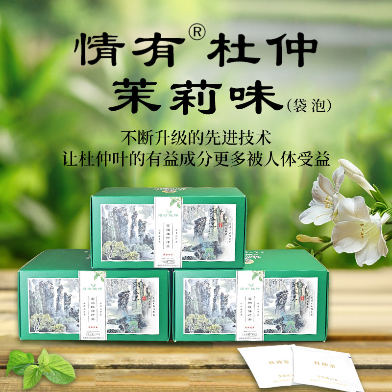 情有杜仲茶张家界慈利老树嫩叶富硒绿原酸养生茶包三不高茉莉味