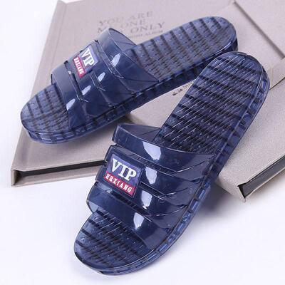 2025夏季新款水晶拖鞋男空调熟胶塑料鞋家居防滑男士防臭凉拖鞋