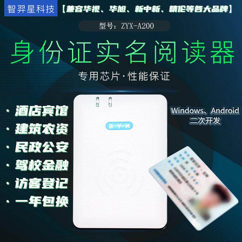 兼容华旭精伦华视神思身份阅读器酒店农资实名读卡器二次开发图片