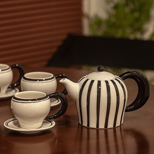 家用待客茶具水杯套装 小众 法式 复古茶杯茶壶水具陶瓷高颜值个性