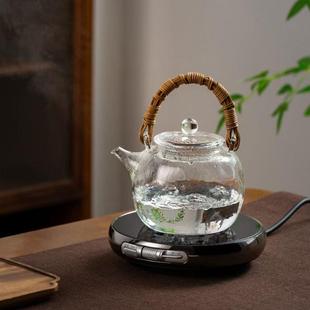 家用泡茶壶烧水壶煮茶炉玻璃藤编提梁壶电陶炉煮茶器功夫泡茶 日式