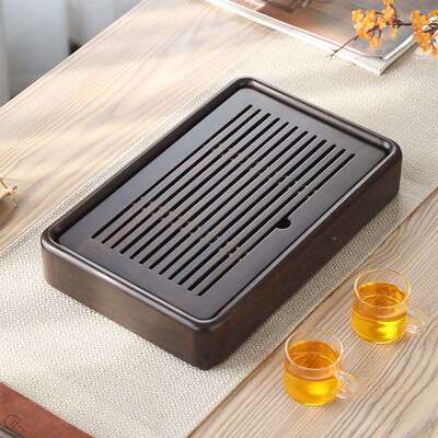 储VEV式实木茶盘黑檀木水蓄盛水水型茶台干泡盘小型小办公室茶台